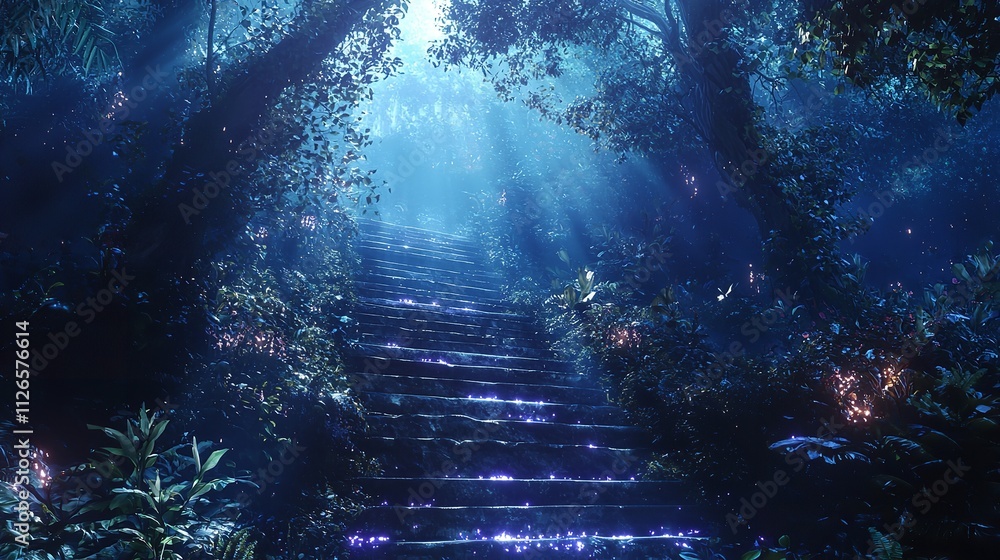 Mysterious Stairway to Celestial Realm in 16K Resolution Mysterious Stairway to Celestial Realm in 16K Resolution
