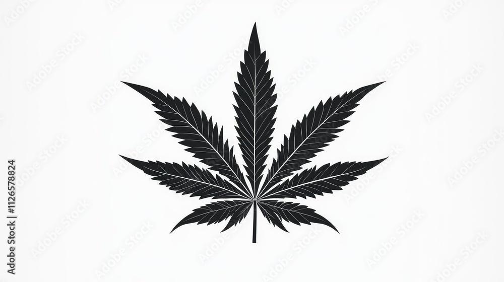 Sleek Minimalist Cannabis Leaf and Seed Design in Black and White Sleek Minimalist Cannabis Leaf and Seed Design in Black and White