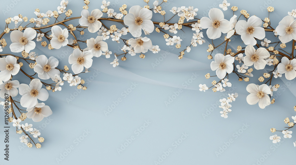 Delicate cherry blossom arrangement floral design studio high-quality image serene atmosphere top-down view nature's beauty Delicate cherry blossom arrangement floral design studio high-quality image serene atmosphere top-down view nature's beauty