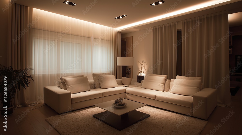 Modern Living Room Interior Design Evening Ambiance Modern Living Room Interior Design Evening Ambiance