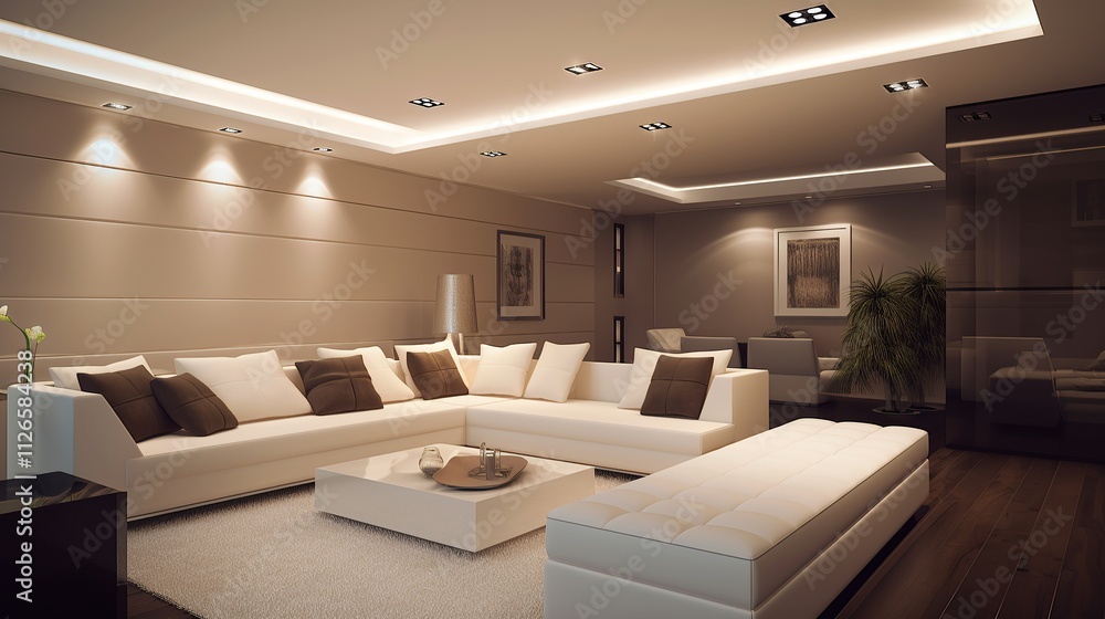 Fototapeta premium Modern Living Room Interior Design With Elegant Furniture