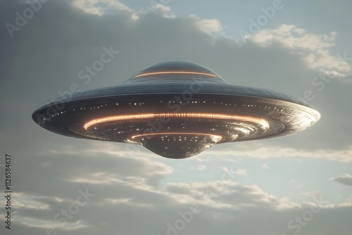 Fantasy world. spaceship, U.F.O, Generative AI
