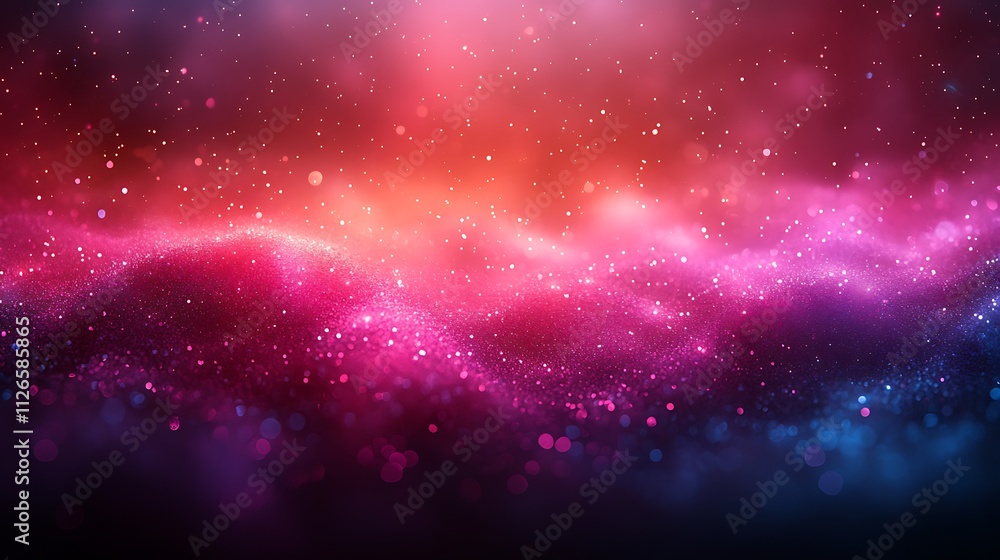 Fototapeta premium Abstract Pink And Blue Glitter Wave Background