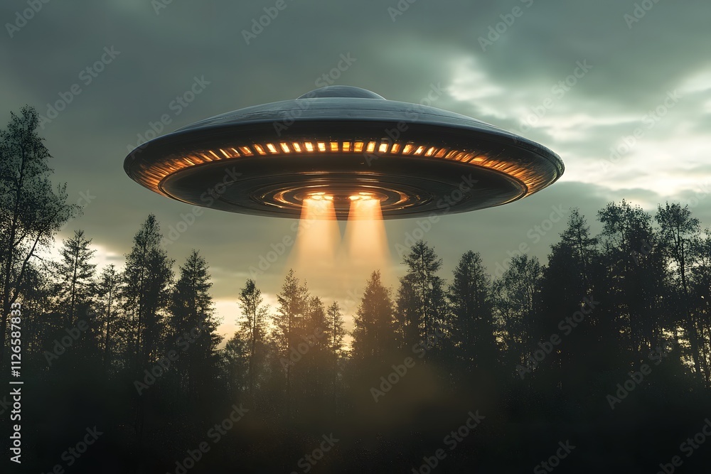 Fantasy world. spaceship, U.F.O, Generative AI Fantasy world. spaceship, U.F.O, Generative AI