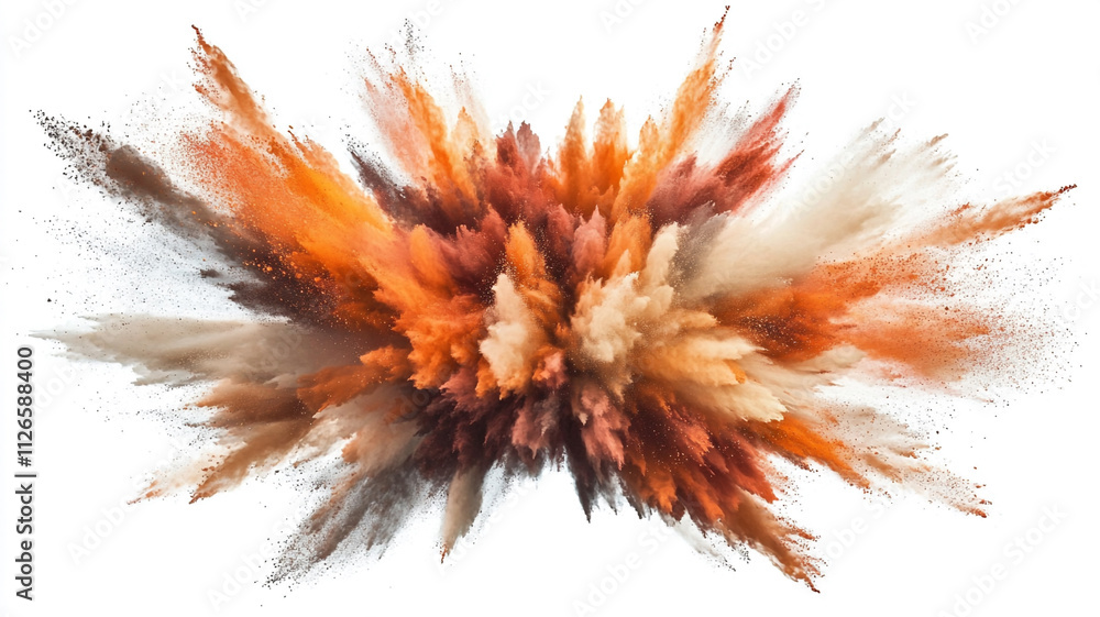 Colorful powder explosion isolated on a white background Colorful powder explosion isolated on a white background