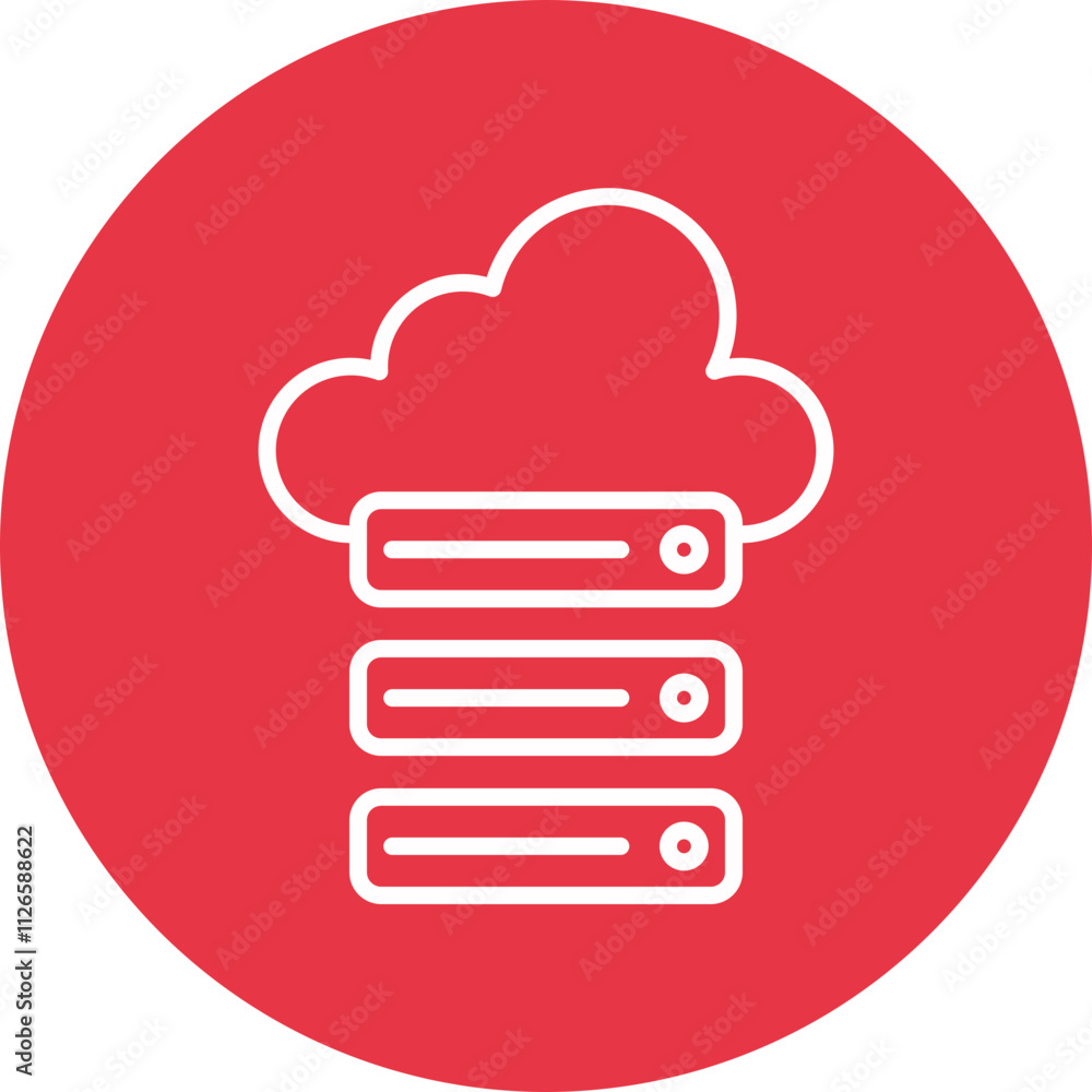 Cloud Storage line circle icon Cloud Storage line circle icon