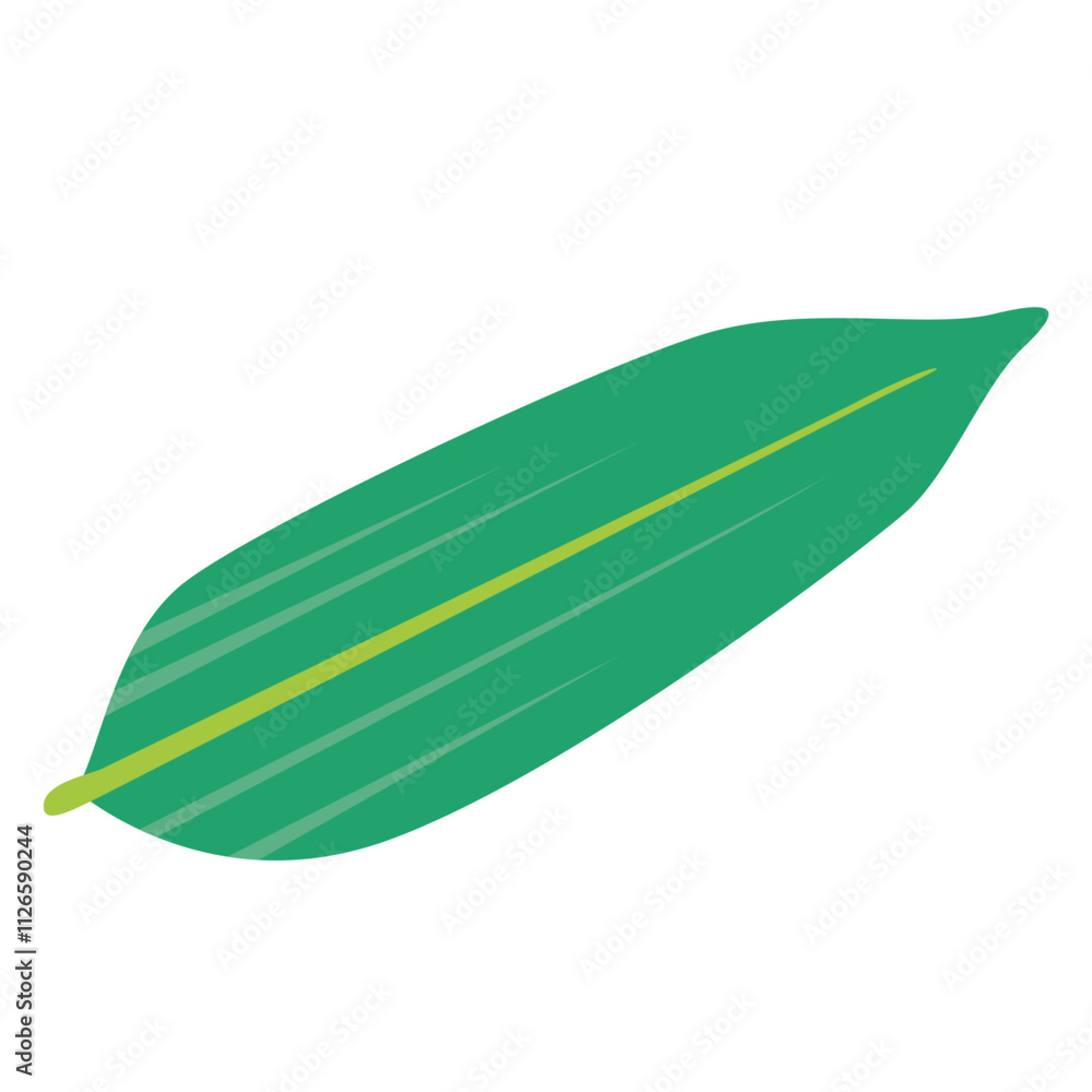 アイソメトリック_竹の葉のシンプルなイラスト アイソメトリック_竹の葉のシンプルなイラスト