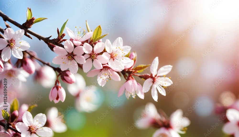 Beautiful spring nature blossom web banner or header. Blurred space for your text Beautiful spring nature blossom web banner or header. Blurred space for your text
