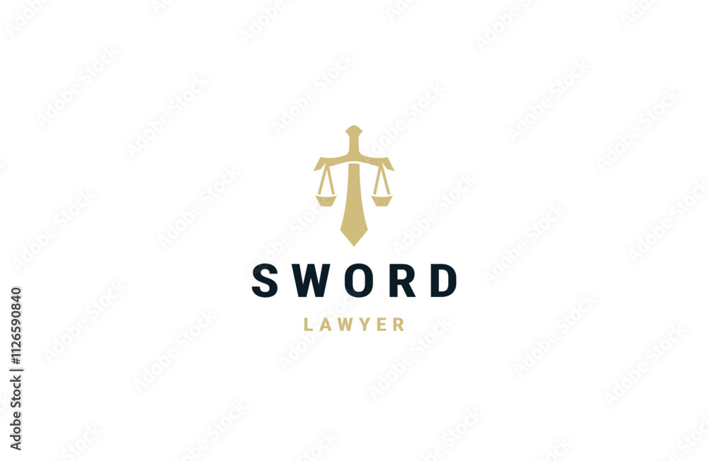 Sword lawyer logo icon design template flat vector Sword lawyer logo icon design template flat vector