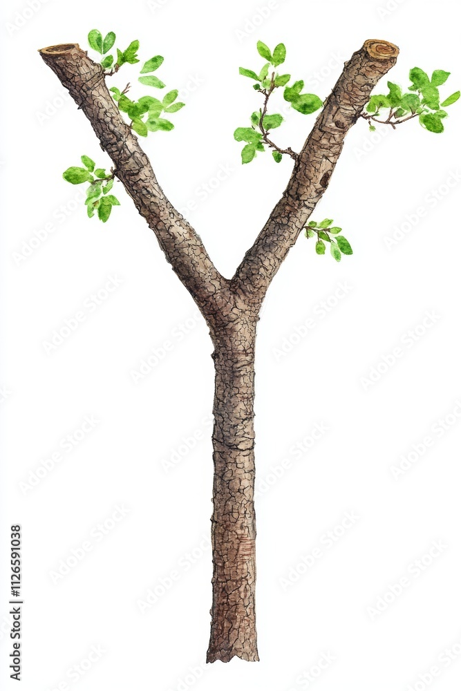 Fototapeta premium Young Tree Branch with New Growth