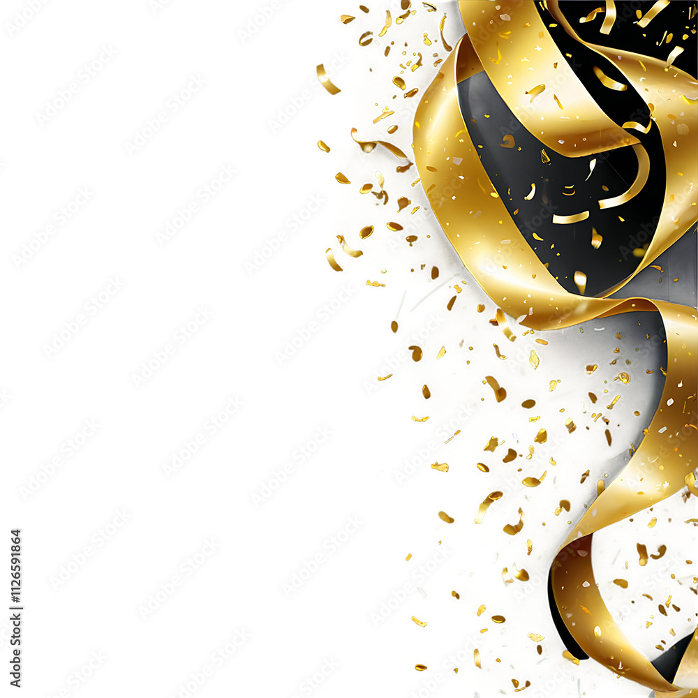 Fototapeta premium Golden and Black Celebration Ribbon