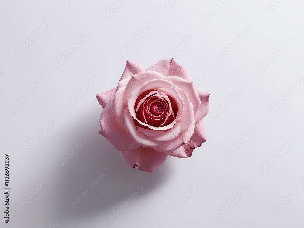 close up of delicate pink rose on white background. close up of delicate pink rose on white background.
