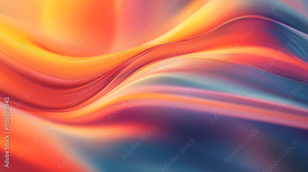 Fototapeta premium Abstract Warm Colored Waves Flowing Smoothly
