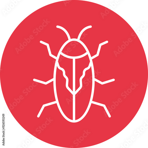 Cockroach line circle icon