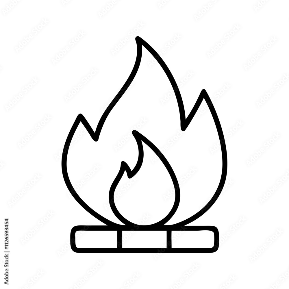 fire icon, nature vector icon, environment vector icon - black outline icon of fire symbolizing nature, environment, and seasonal in simple design. fire icon, nature vector icon, environment vector icon - black outline icon of fire symbolizing nature, environment, and seasonal in simple design.