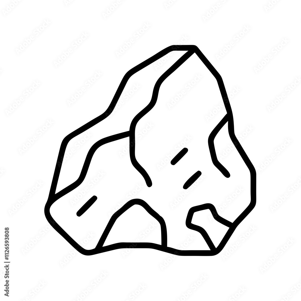 rock icon, nature vector icon, environment vector icon - black outline icon of rock symbolizing nature, environment, and seasonal in simple design. rock icon, nature vector icon, environment vector icon - black outline icon of rock symbolizing nature, environment, and seasonal in simple design.