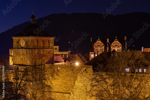 The Night Nature Beside the Majestic Historic Castle photo