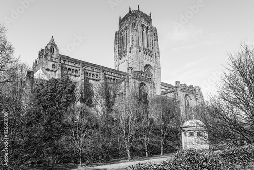 Liverpool Cathedral in gothic revival style in Liverpool, Lancashire , England, UK; the Cathedral Church of Christ in Liverpool photo