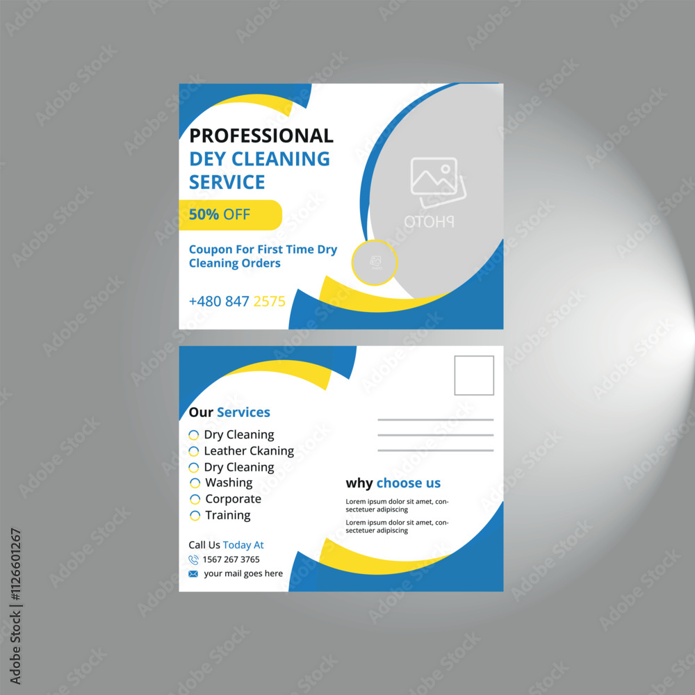 Fototapeta premium digital marketing postcard design template 
