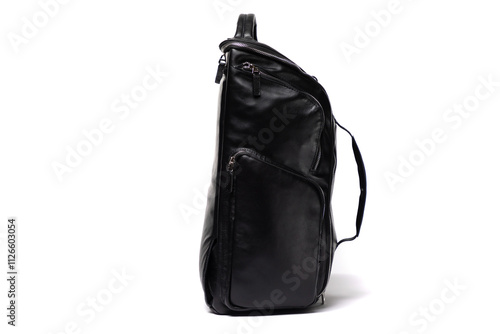 Stylish black leather backpack showcasing modern design and practical features for everyday use