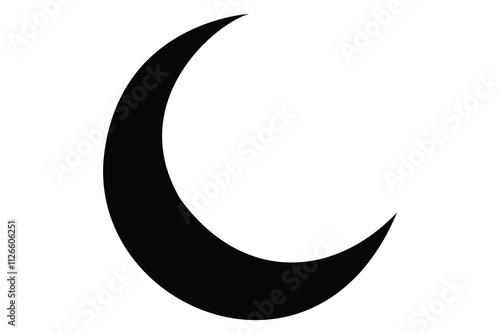 Moon crescent icon. Moon icon.  Moon silhouette vector illustration

