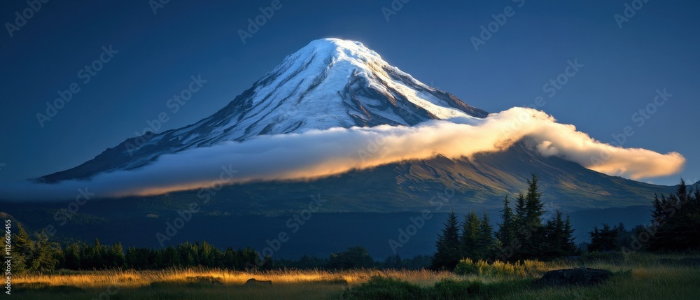 majestic mountain landscape with snow and clouds majestic mountain landscape with snow and clouds