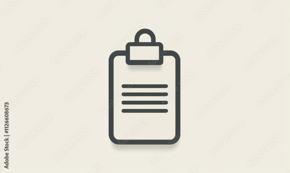 Minimalist clipboard icon design digital art modern workspace style Minimalist clipboard icon design digital art modern workspace style