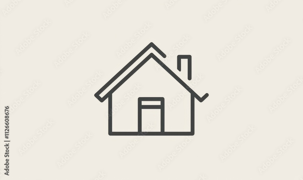 Digital graphics minimalist house icon for modern home page Digital graphics minimalist house icon for modern home page
