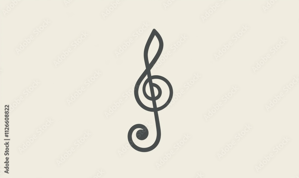 Creative minimalist music note icon for a calm digital art space Creative minimalist music note icon for a calm digital art space