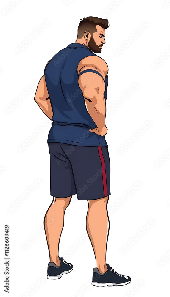 Fototapeta premium Athletic Man in Sports Shirt ilsolated png