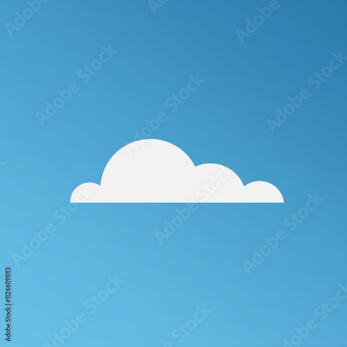 Small white cloud minimalistic art style