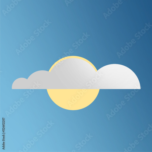 Sunny white cloud minimalistic art style