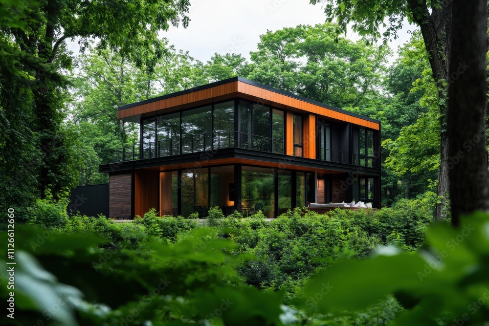 modern house surrounded by lush greenery modern house surrounded by lush greenery