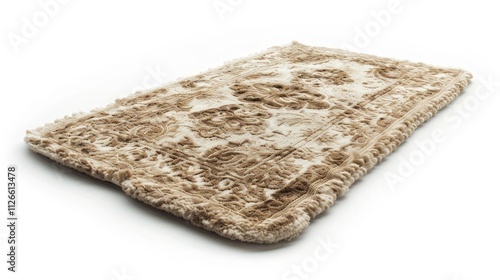 A charming, vintage-style door mat with a distressed, retro-inspired design and a soft, plush texture, isolated on a white background photo