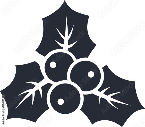 Christmas holly berries icon. Vector illustration