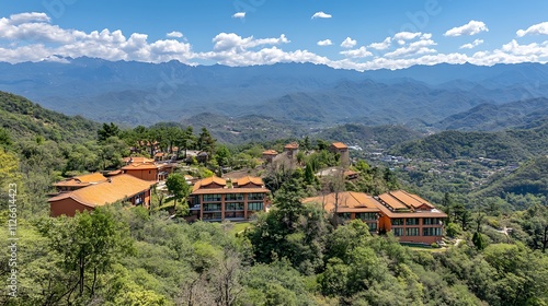 Green Landscape with Great Wall in View photo