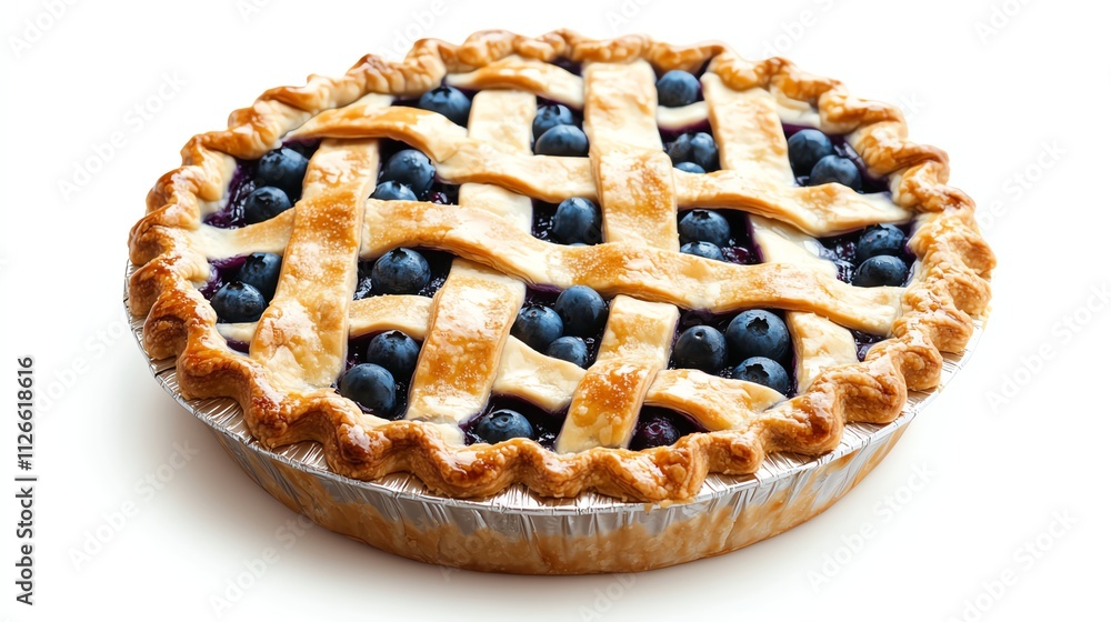 Delicious blueberry pie with lattice crust. Delicious blueberry pie with lattice crust.