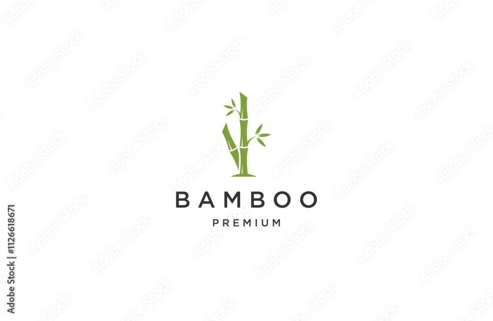 Bamboo logo icon design template flat vector Bamboo logo icon design template flat vector