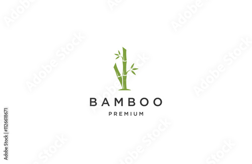 Bamboo logo icon design template flat vector photo