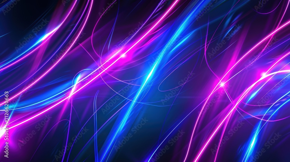 Abstract background with neon glowing lines on neon colors. Vector illustration of futuristic technology or digital abstract design Abstract background with neon glowing lines on neon colors. Vector illustration of futuristic technology or digital abstract design