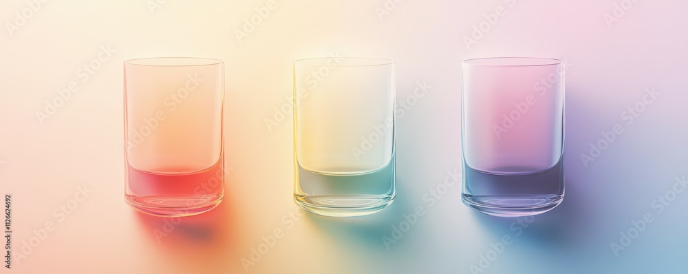 Transparent glass with gradient colors Transparent glass with gradient colors