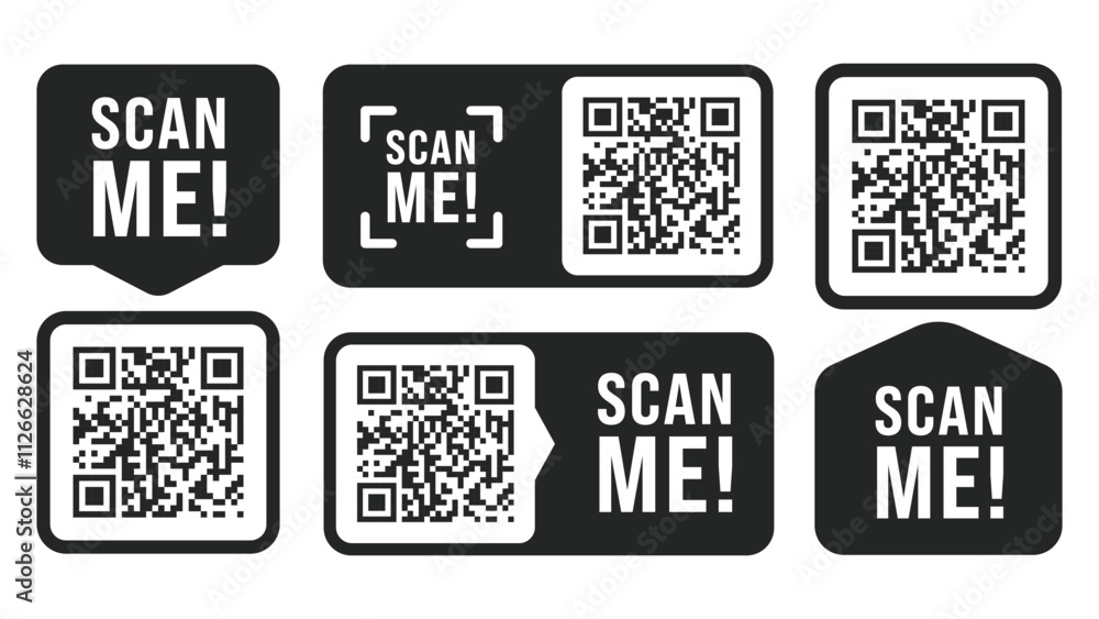 Obraz premium QR Code Ready to Use Isolated On White Background