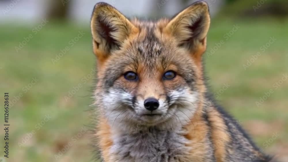 Cute young fox cub. Vulpes vulpes. Close up. Cute young fox cub. Vulpes vulpes. Close up.