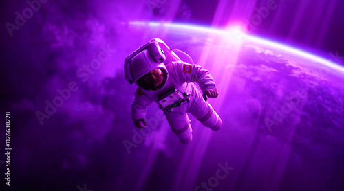Cosmic Daydream: An Astronaut's Bubbly Reverie