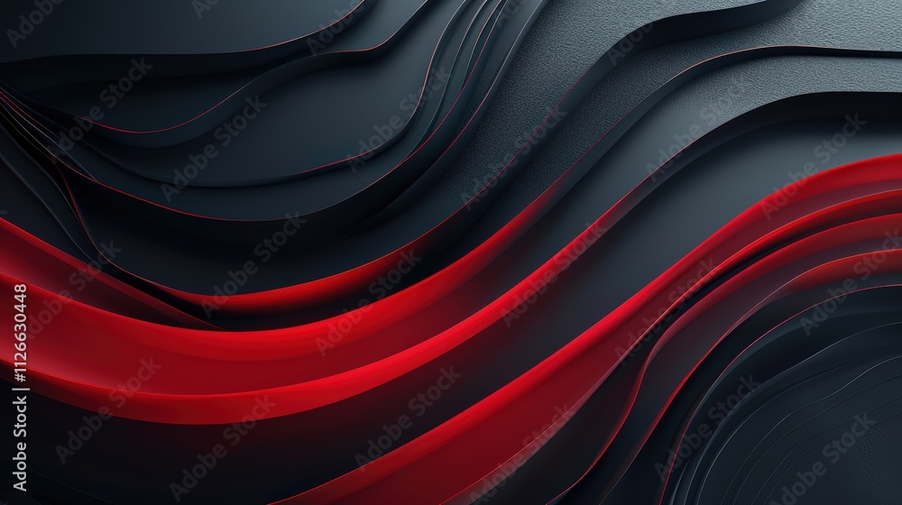 Abstract background with red and black curved lines, dark gradient background, high resolution Abstract background with red and black curved lines, dark gradient background, high resolution