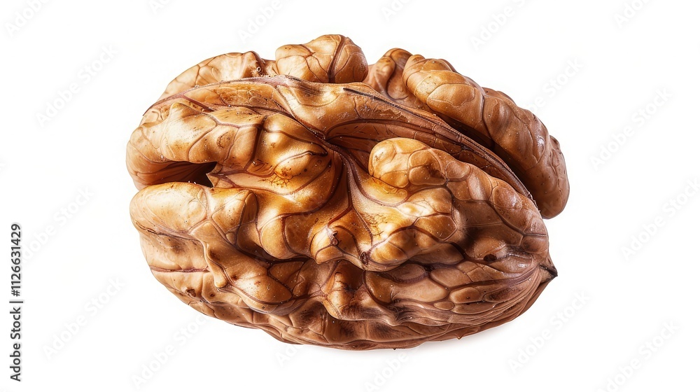 A flavorful and aromatic walnut, isolated on a white background A flavorful and aromatic walnut, isolated on a white background