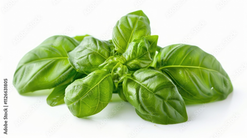 A fragrant basil, isolated on a white background A fragrant basil, isolated on a white background