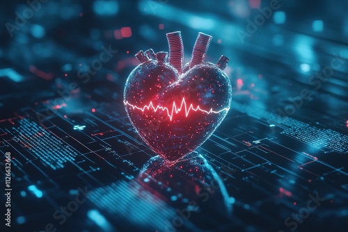 Heartbeat and ECG Wave Illustration for Cardiology and Health Applications 