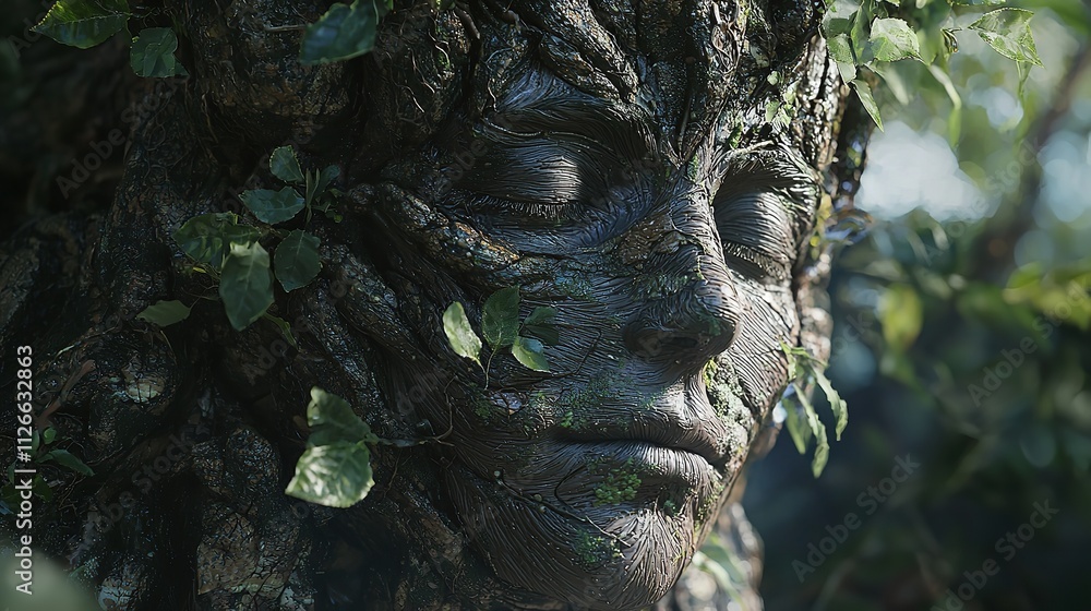 Tree Resembling a Human Face: 16K Resolution Ultra-Detail Tree Resembling a Human Face: 16K Resolution Ultra-Detail