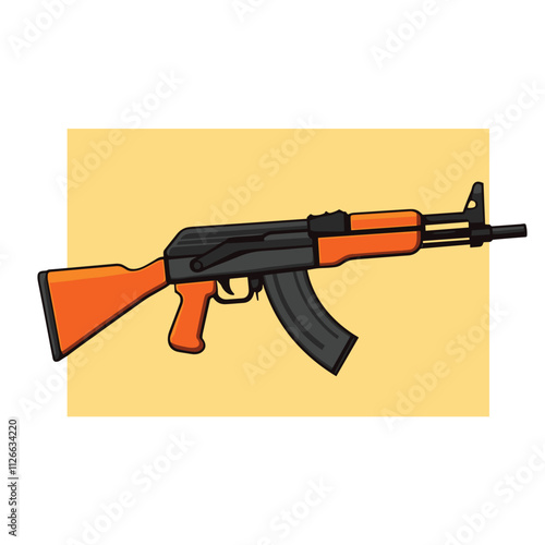 Kalashnikov's automatic machine logo icon template. Vector illustration photo